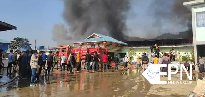 ဖားကန့် ယူမာရှိ Happy KTV အပေါ်ထပ် မီးလောင်ပျက်စီး