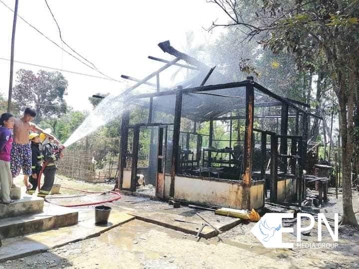မြစ်ကြီးနားမြို့နယ် ရှဒေါင်ကျေးရွာ နေအိမ် မီးဖိုဆောင်အတွင်း အသားကင်ရာမှ မီးလောင်မှုဖြစ်ပွား
